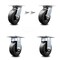 Service Caster 6 Inch Polyolefin Caster Set with Ball Bearing 2 Swivel Lock and 2 Rigid SCC SCC-35S620-POB-BSL-2-R-2 - alternate 1